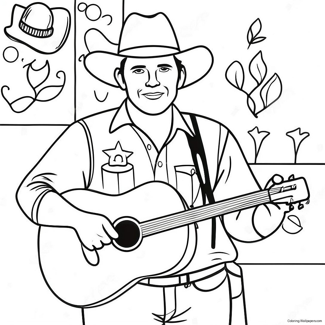 Country Music Coloring Page 13554