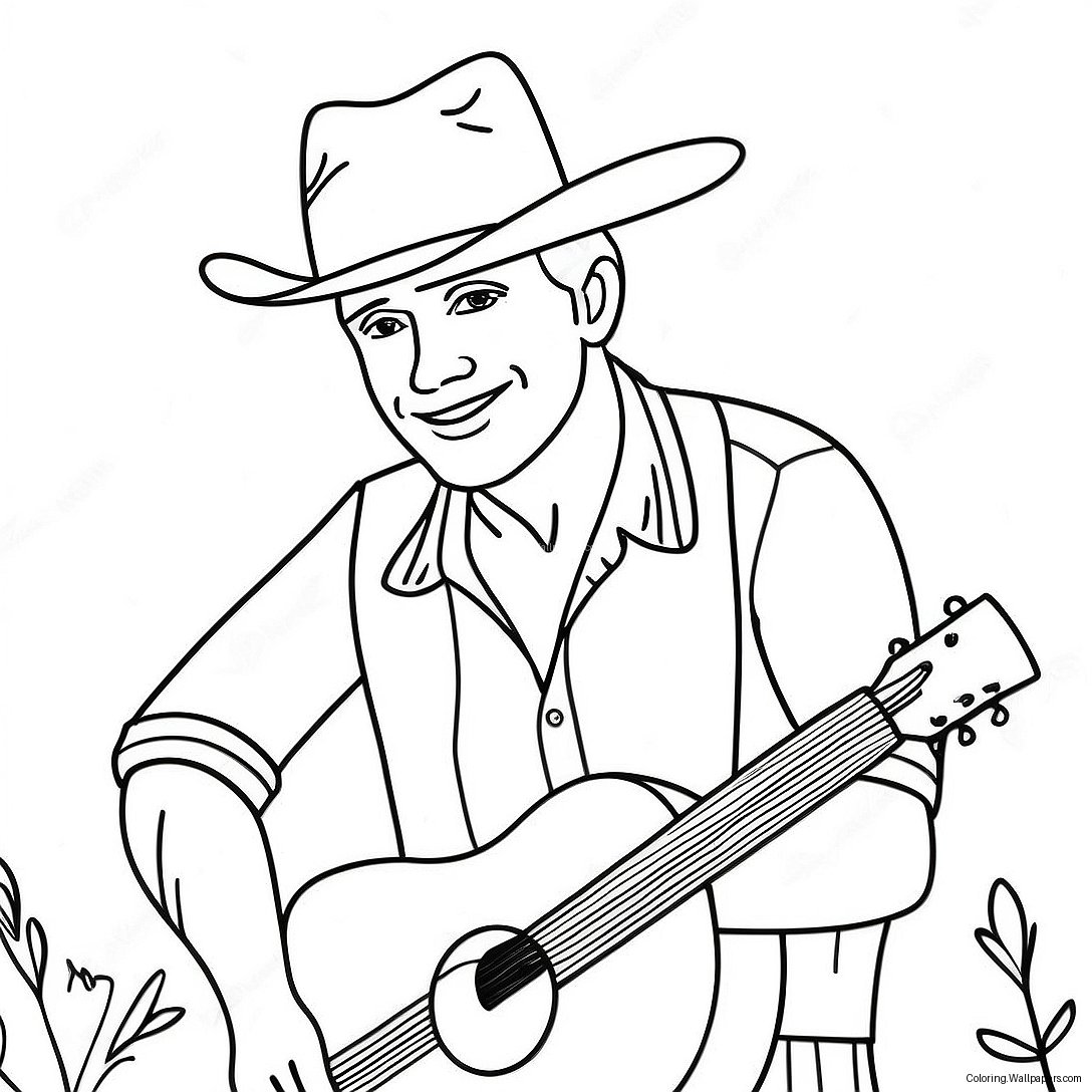 Country Music Coloring Page 13556