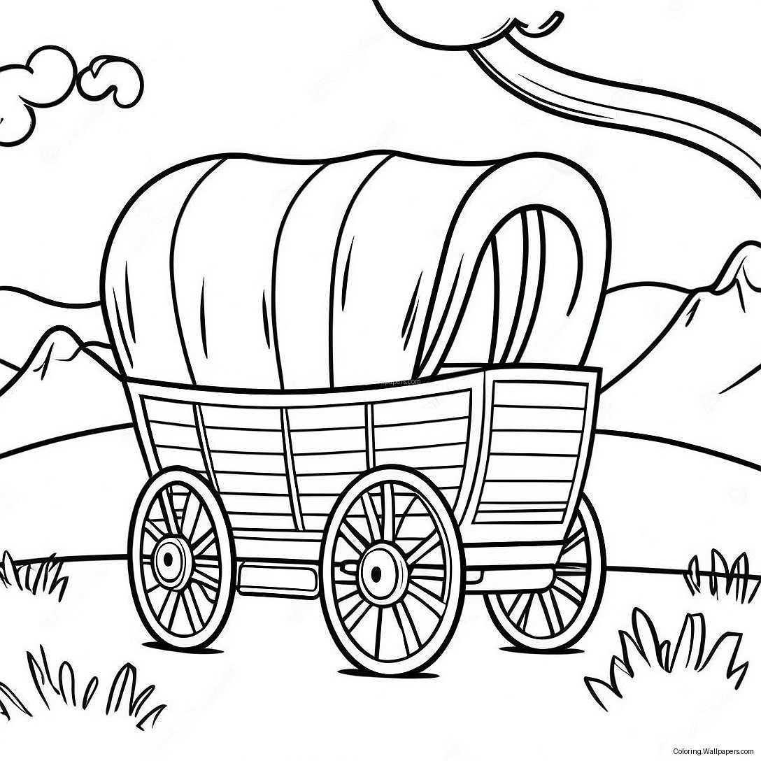 Bedeckter Wagen Auf Dem Oregon Trail Ausmalbild 22454