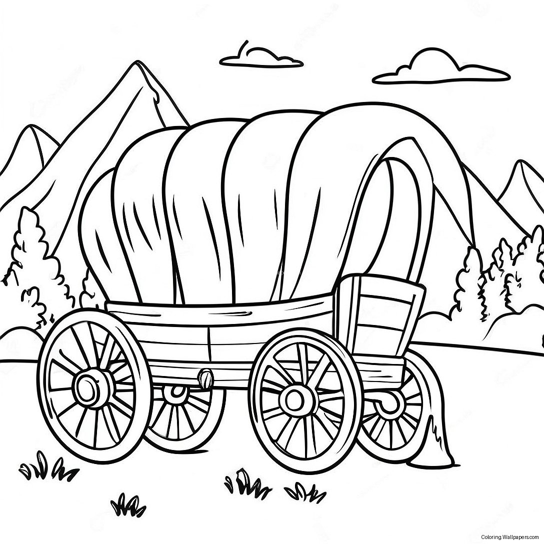 Bedeckter Wagen Auf Dem Oregon Trail Ausmalbild 22455