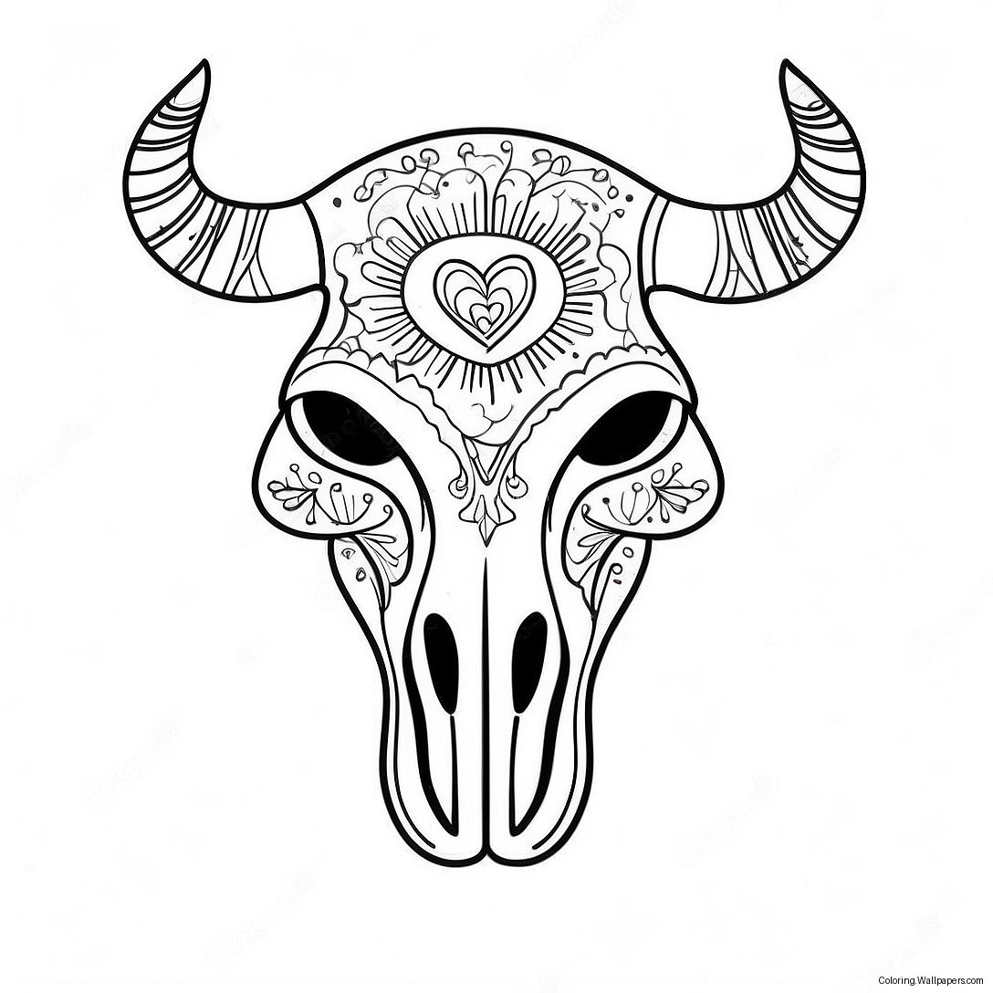 Cow Skull Coloring Page 54339