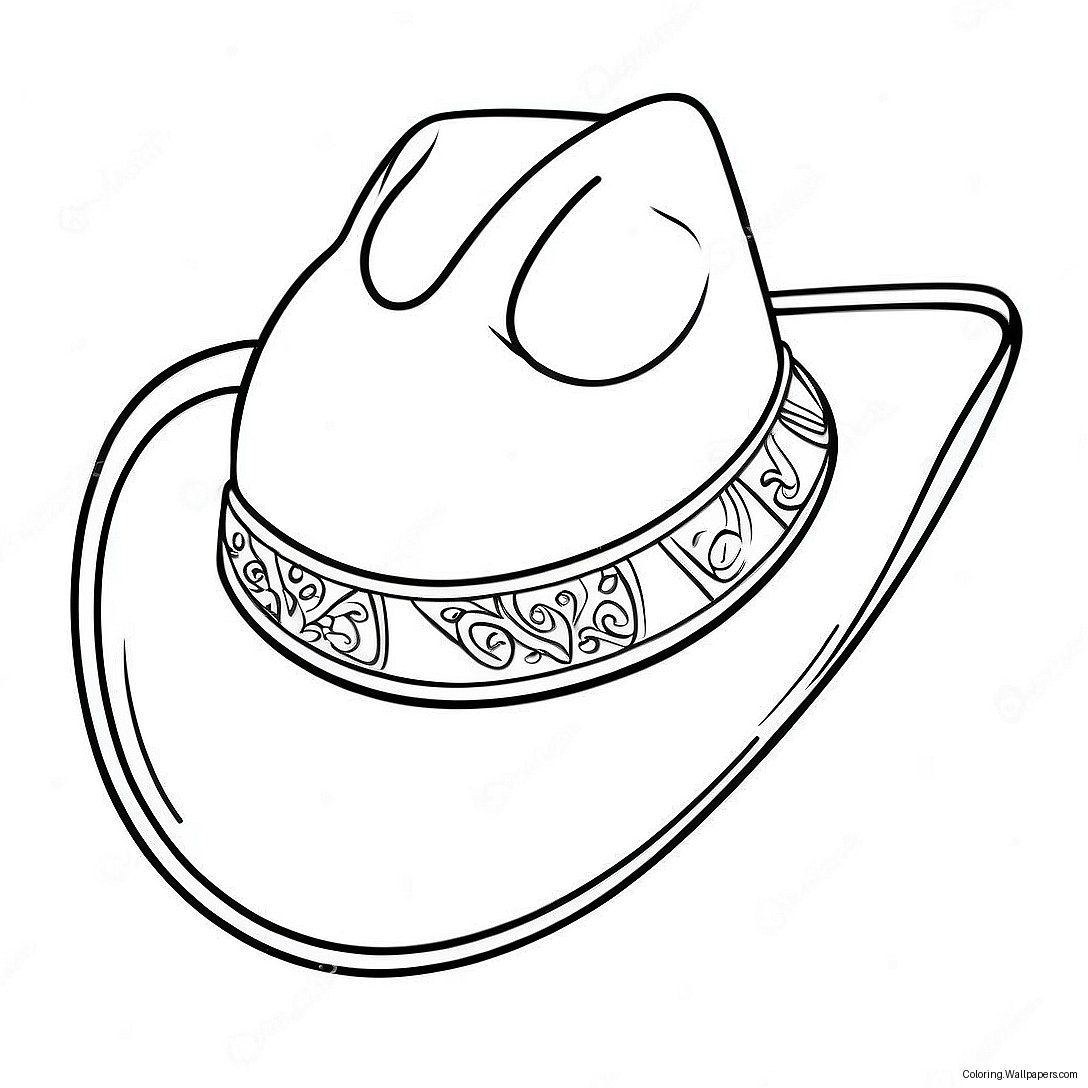 Cowboy Hat Preppy Coloring Page 14001