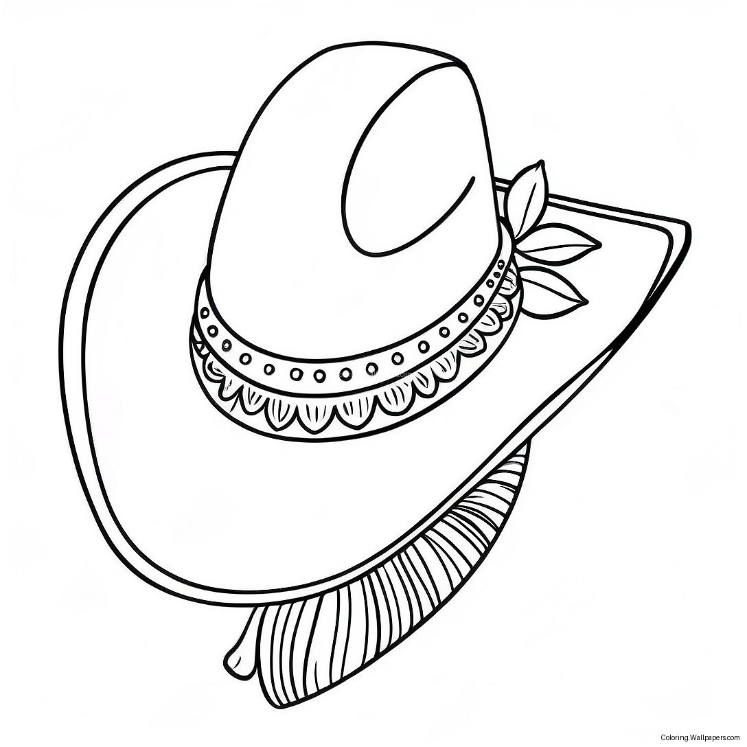 Pagina Da Colorare Cappello Da Cowboy Preppy 14003