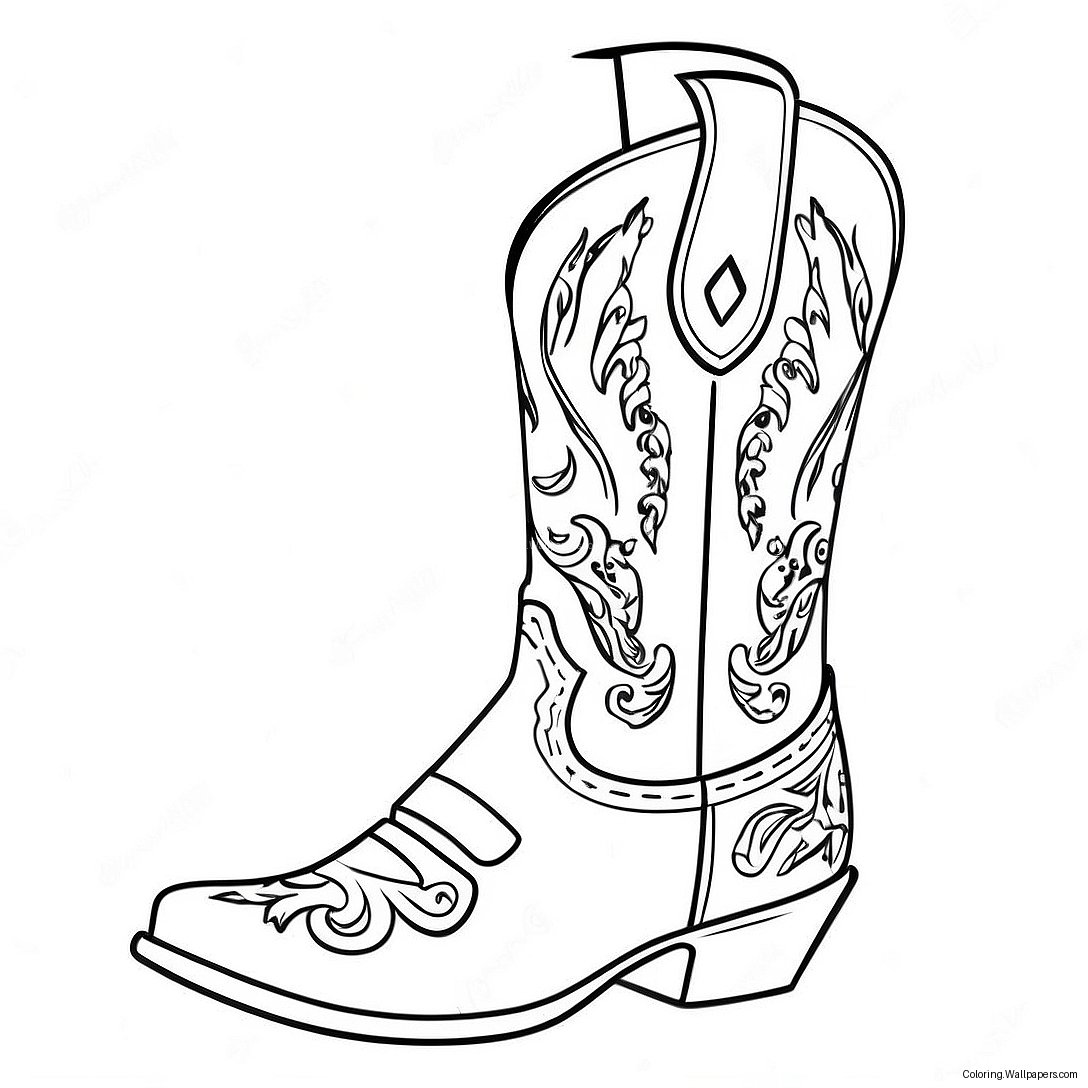 Cowgirl Boots Kleurplaat 37486