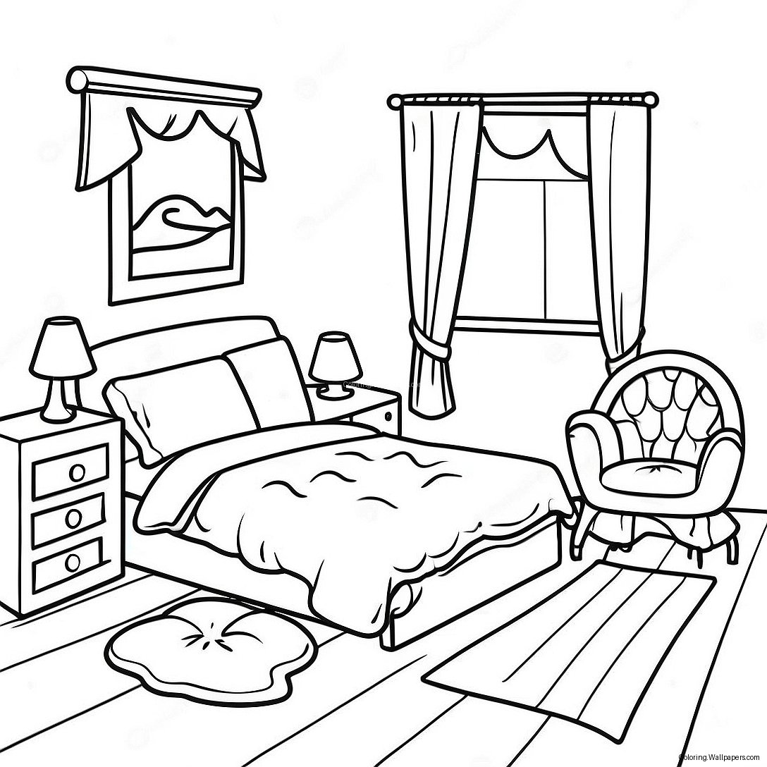 Cozy Bedtime Scene Coloring Page 39627