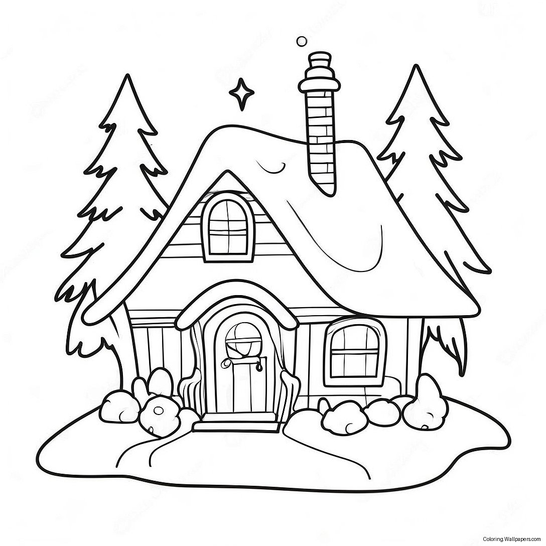 Pagina Da Colorare Del Accogliente Cottage Di Natale 15122