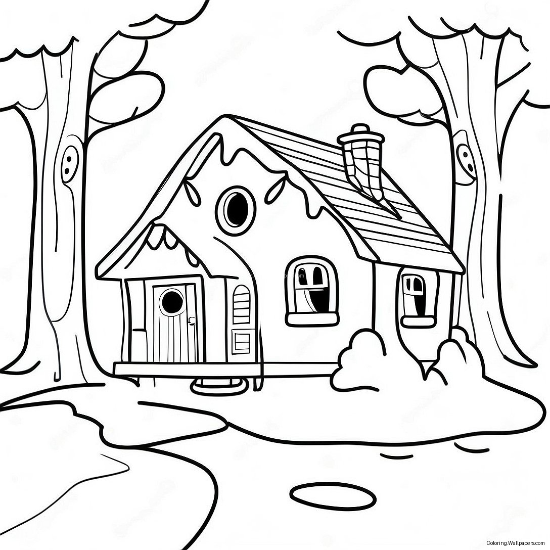 Cozy Cottage Coloring Page 51337