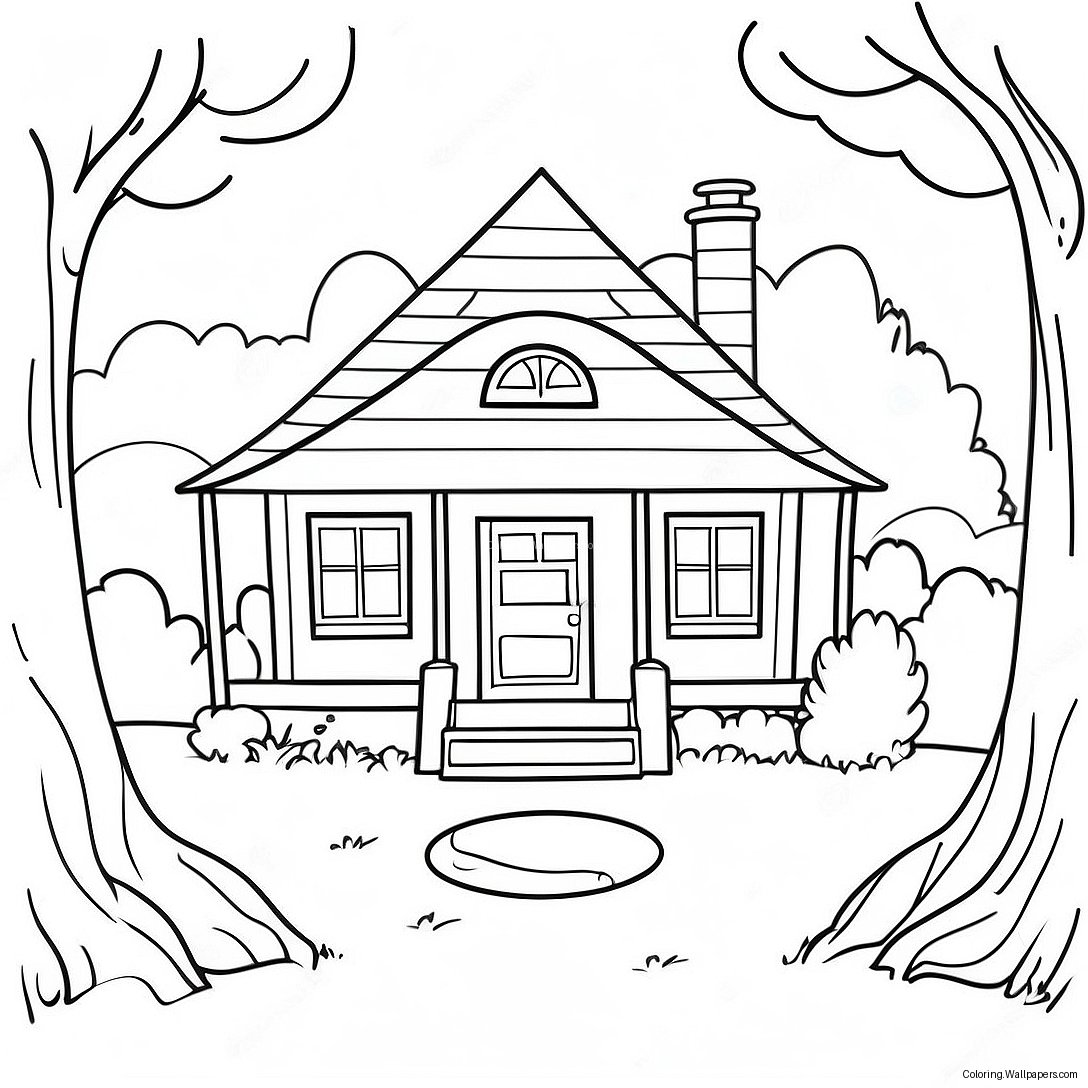 Cozy Cottage Coloring Page 51338