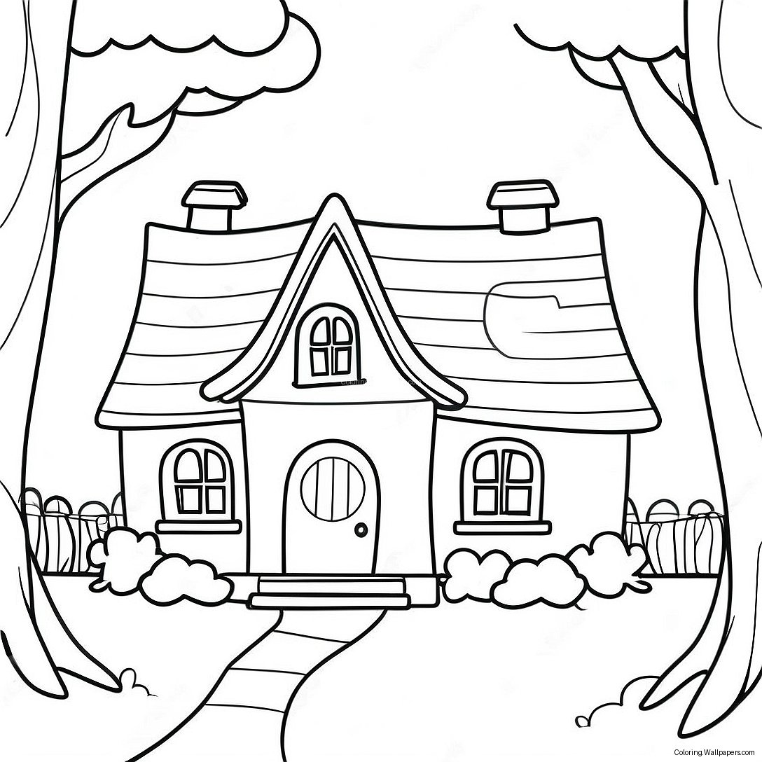 Cozy Cottage Coloring Page 51340