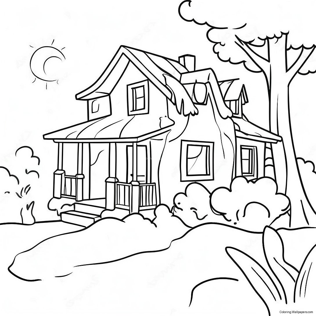 Cozy Dream House Coloring Page 33001