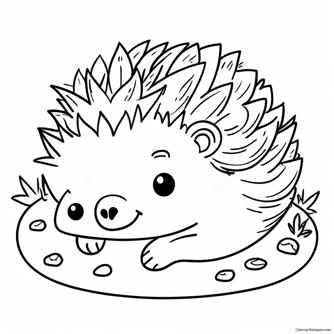 Gemütlicher Winterschlafender Igel Ausmalbild 4412