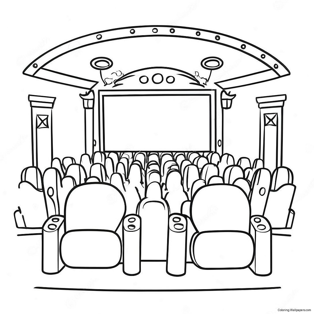 Cozy Movie Theater Coloring Page 18883