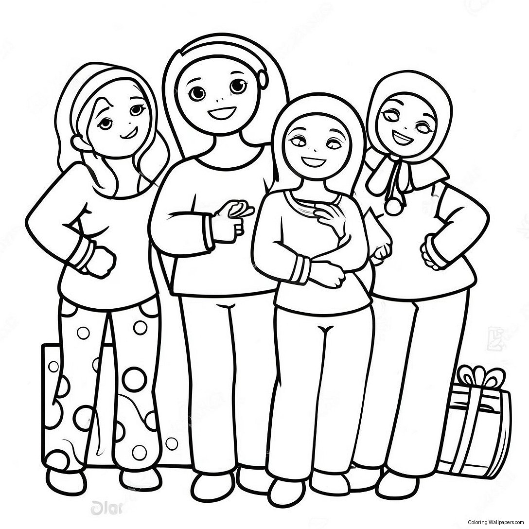 Cozy Pajama Party Coloring Page 54500