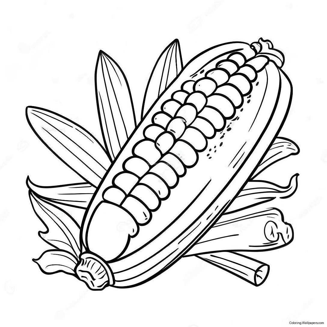 Crafty Corn Coloring Page 10718