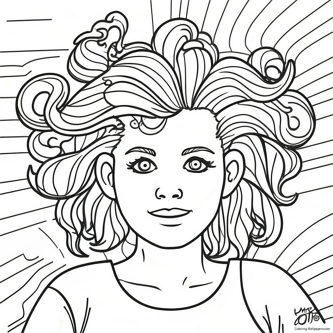 Crazy Hair Coloring Page 51279