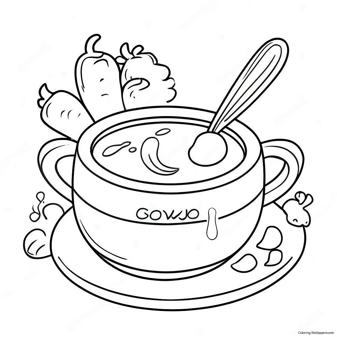 Creamy Chowder With Vegetables Coloring Page 25988