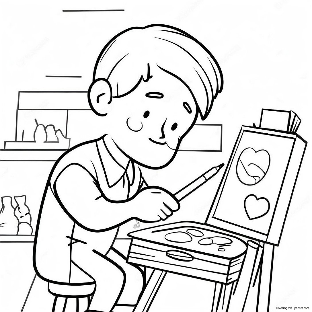 Creative Artist At Work Coloring Page 8458