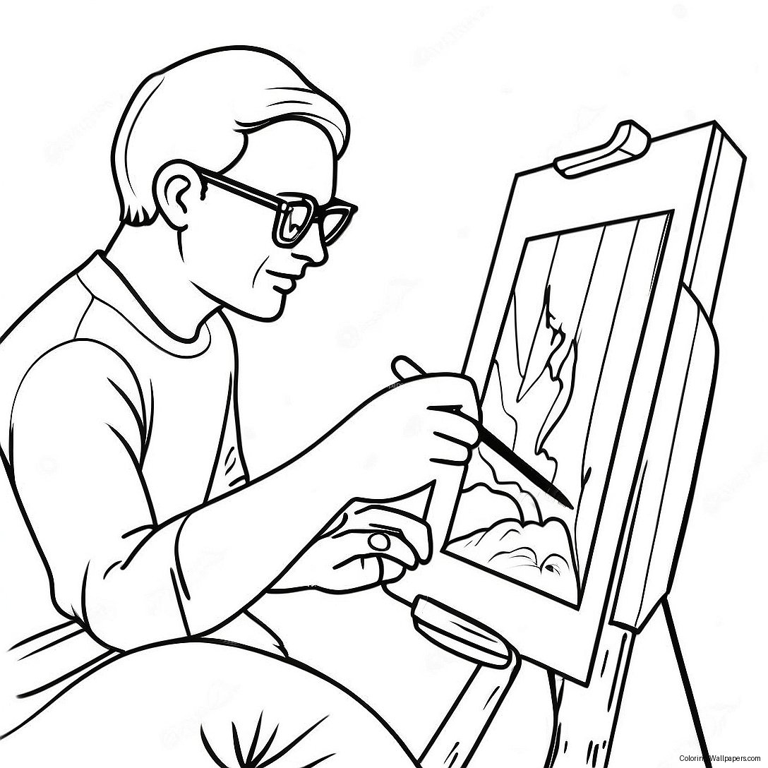 Creative Artist At Work Coloring Page 8459