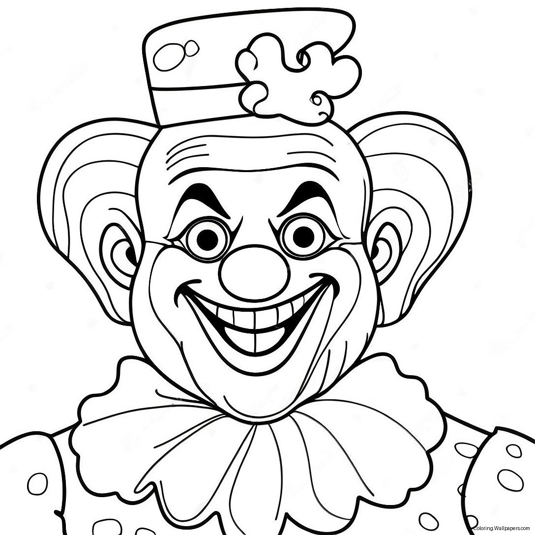 Creepy Art The Clown Coloring Page 44592