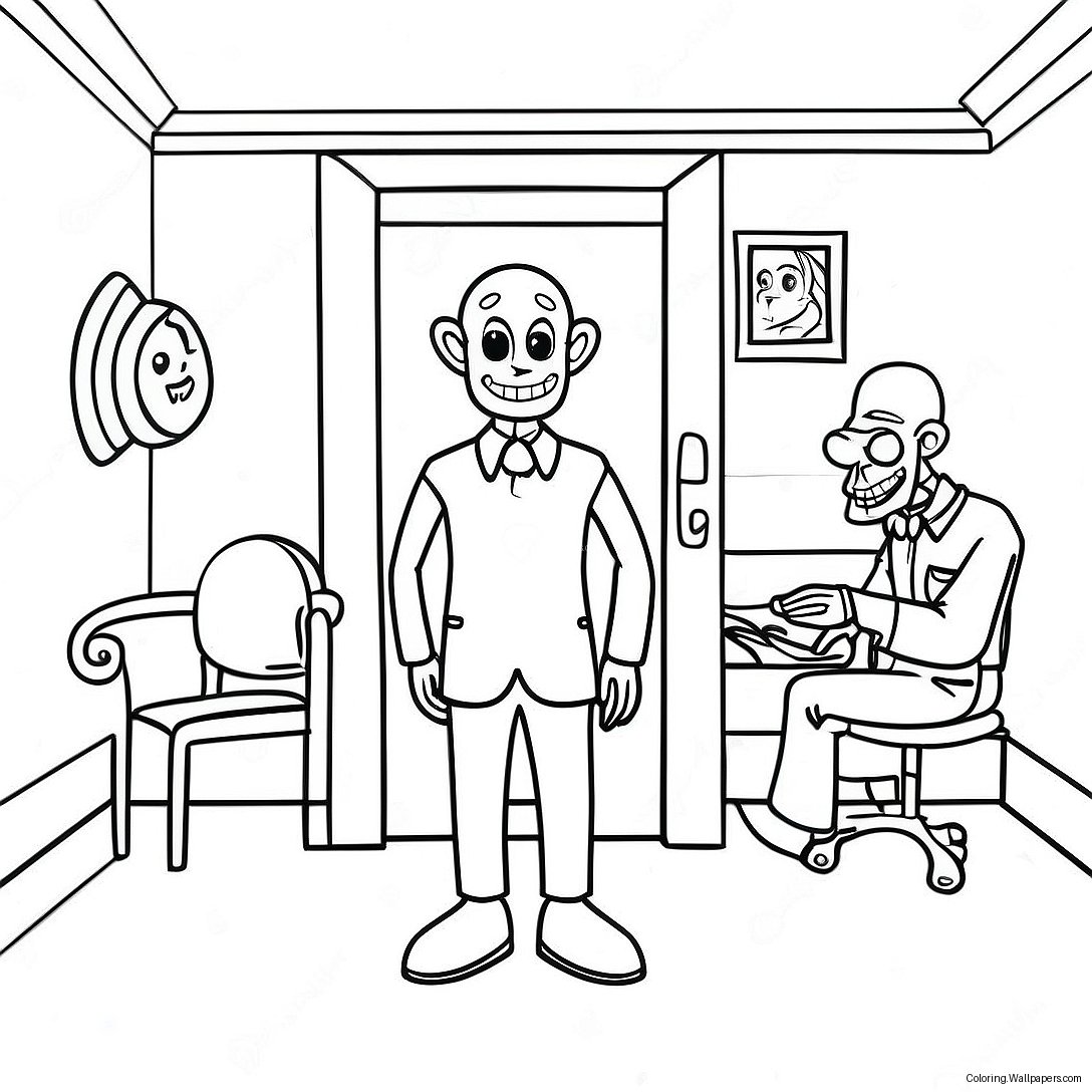 Creepy Backrooms Character Coloring Page 25518