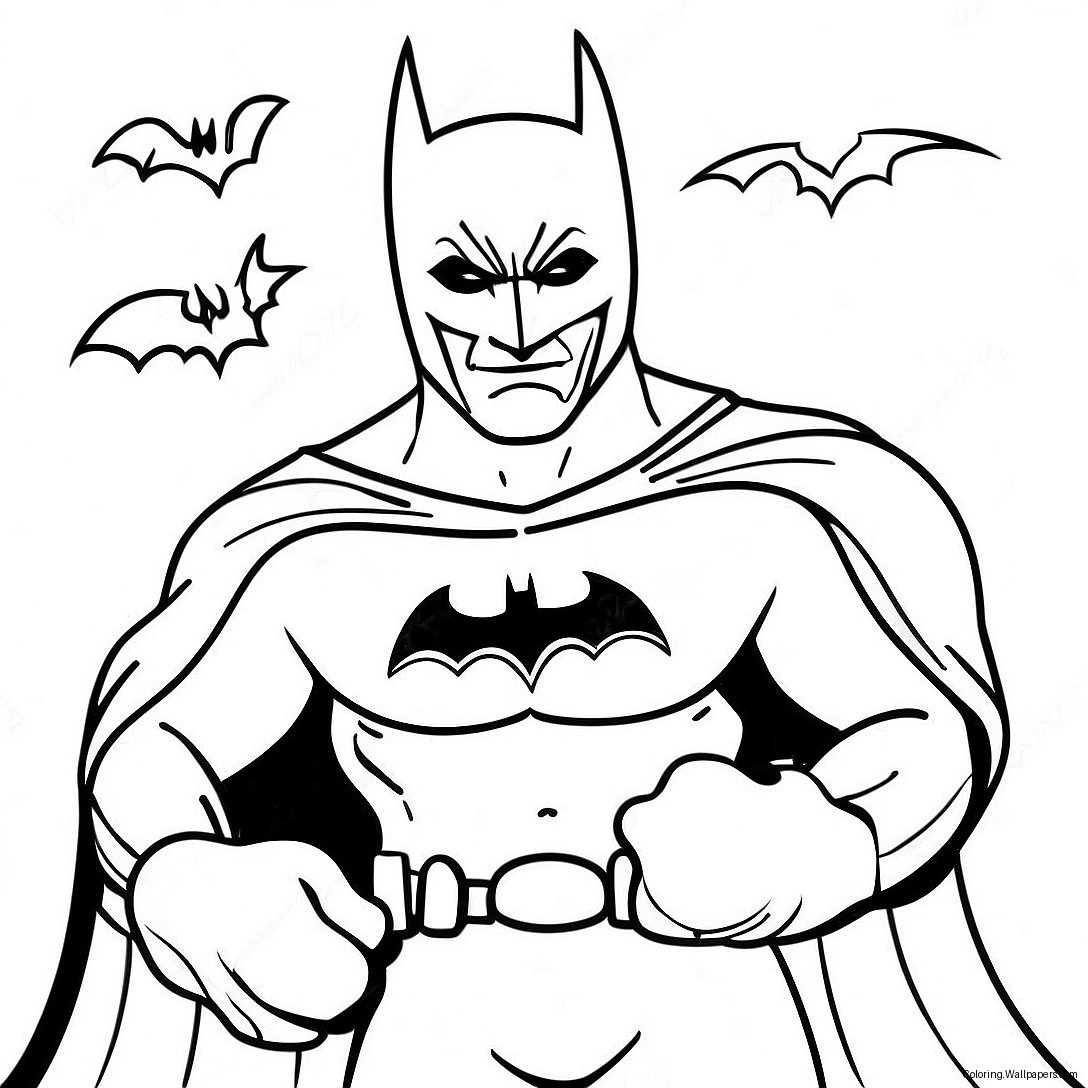 Creepy Batman With Pumpkin Coloring Page 51676