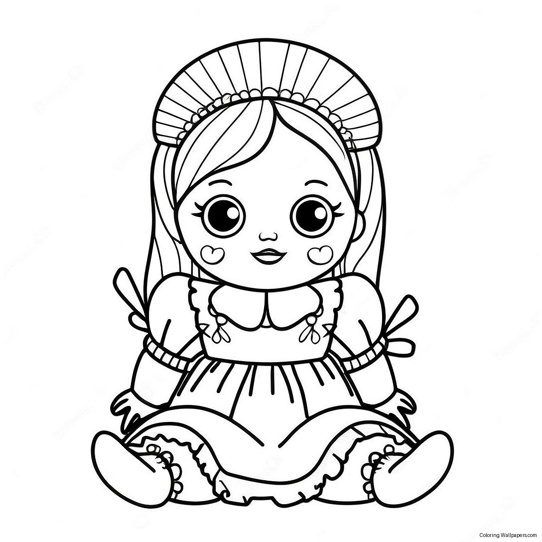 Creepy Doll Coloring Page 19945