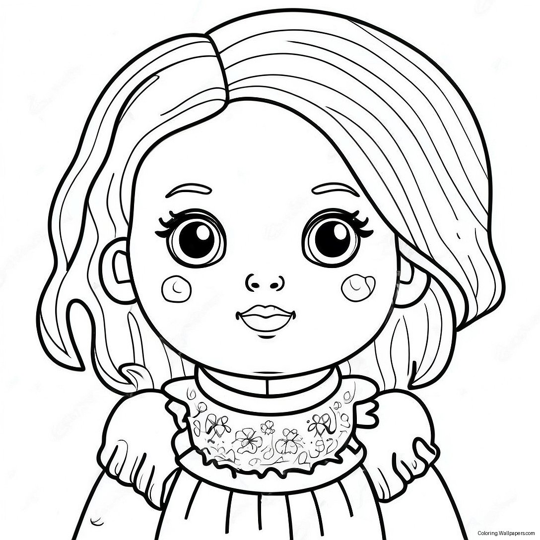 Creepy Doll Coloring Page 19947