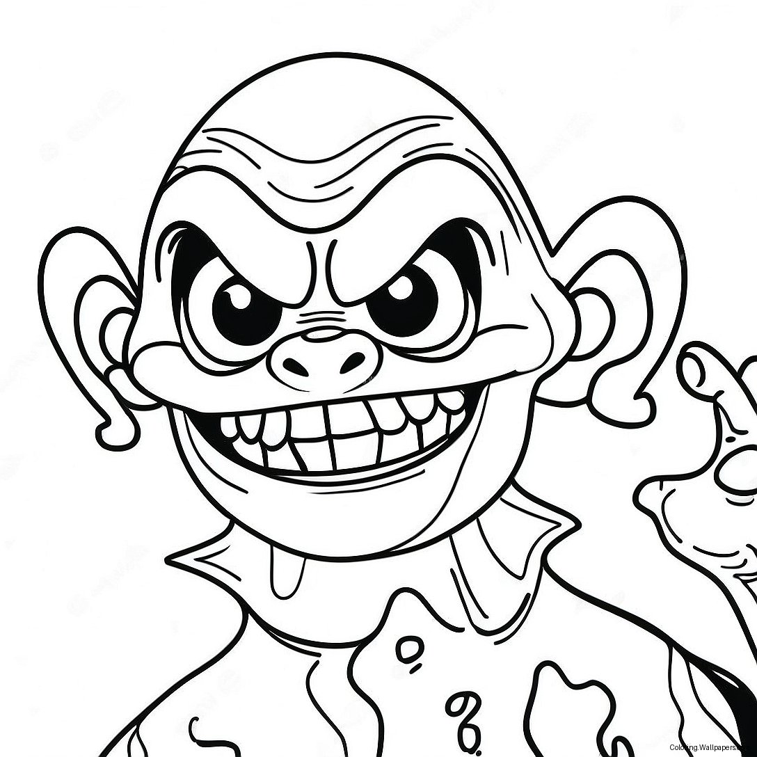 Creepy Goosebumps Monster Coloring Page 7093