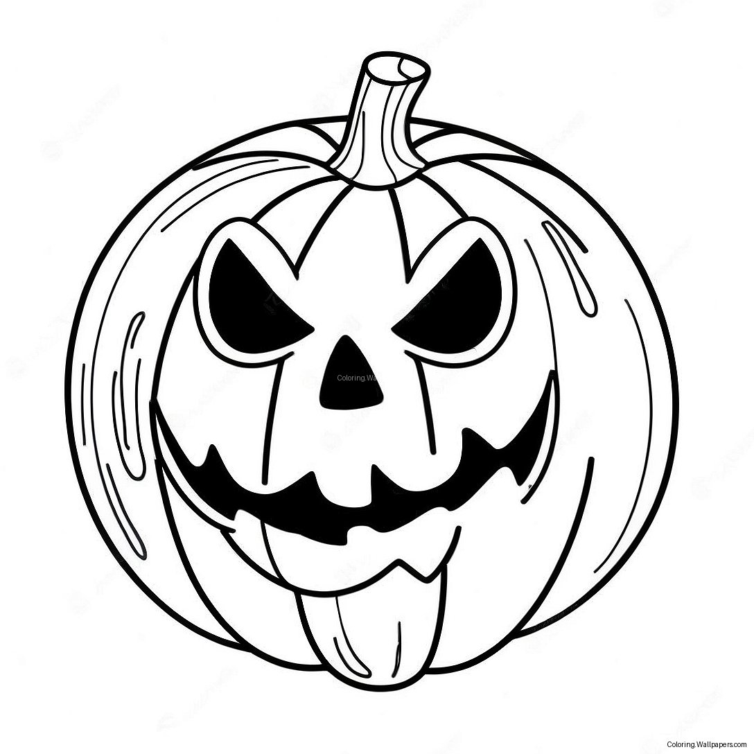 Creepy Jack-O'-Lantern Coloring Page 9612