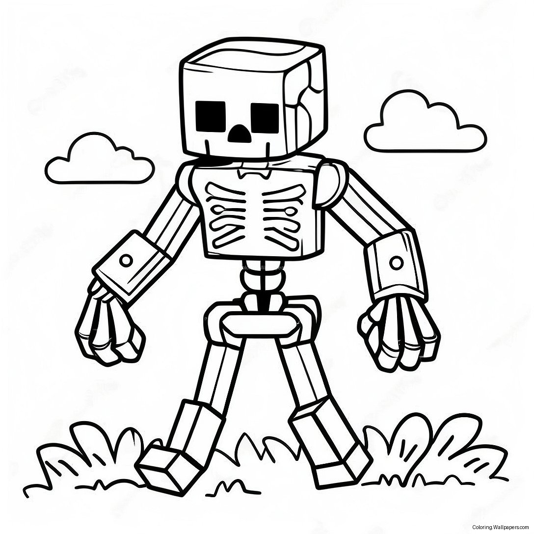 डरावना माइनक्राफ्ट म्यूटेंट कंकाल रंग भरने वाला पृष्ठ 28566