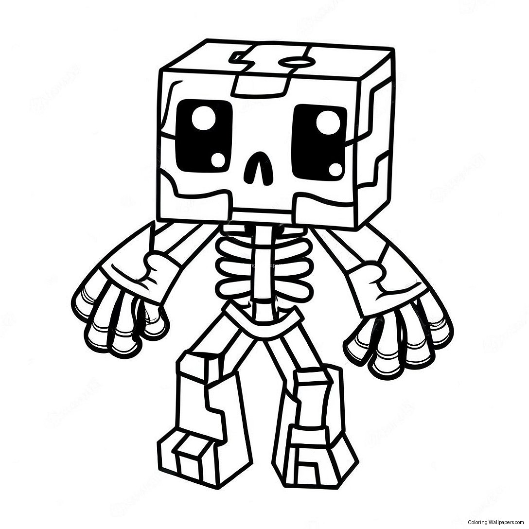 Creepy Minecraft Mutant Skeleton Coloring Page 28567