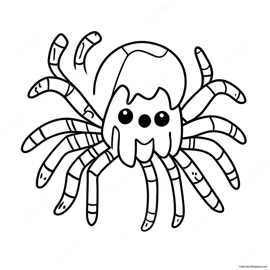 Creepy Minecraft Spider Coloring Page 17187