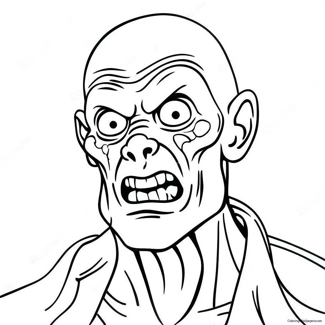 Creepy Mutant Zombie Coloring Page 25886