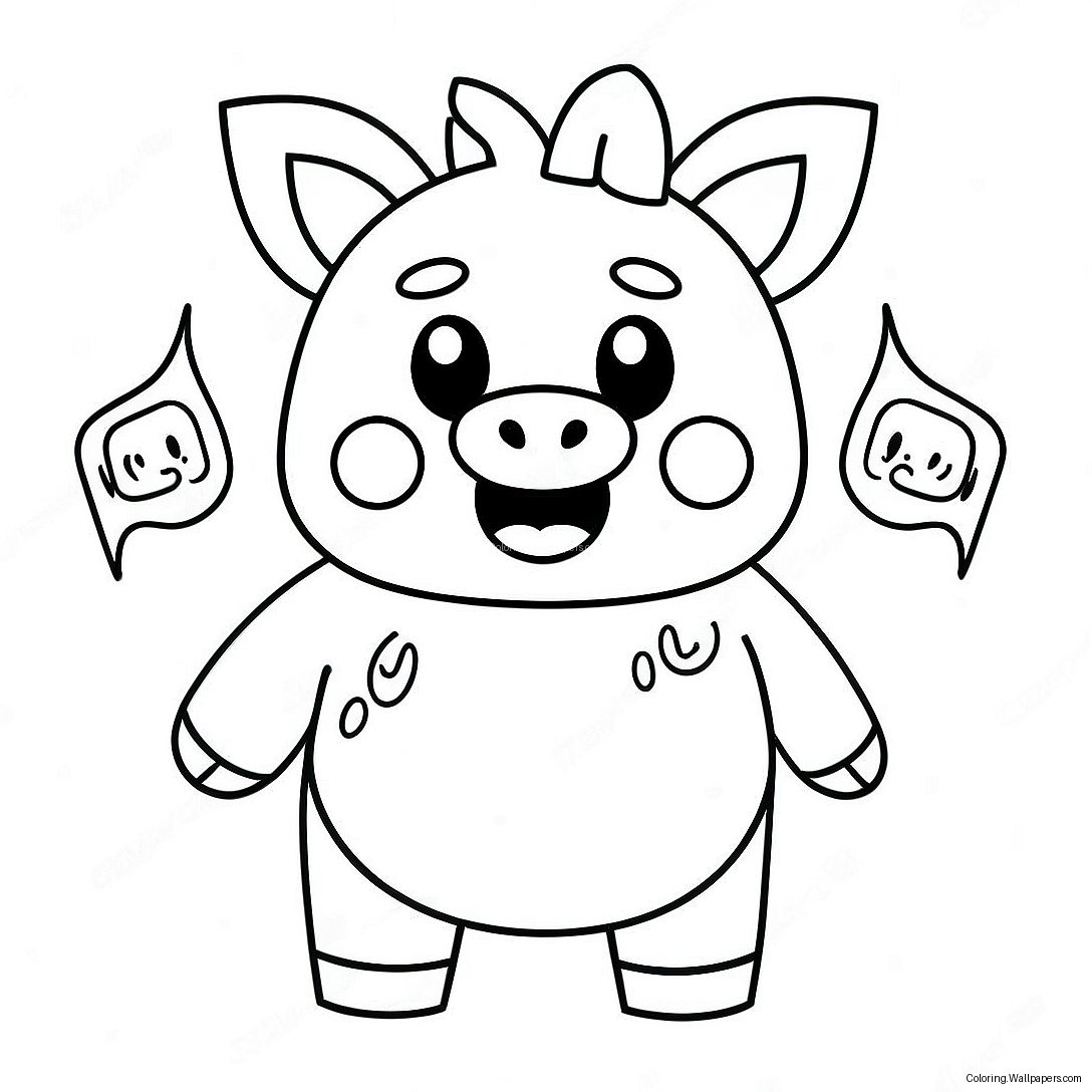 Skrämmande Roblox Piggy Målarbok 25362