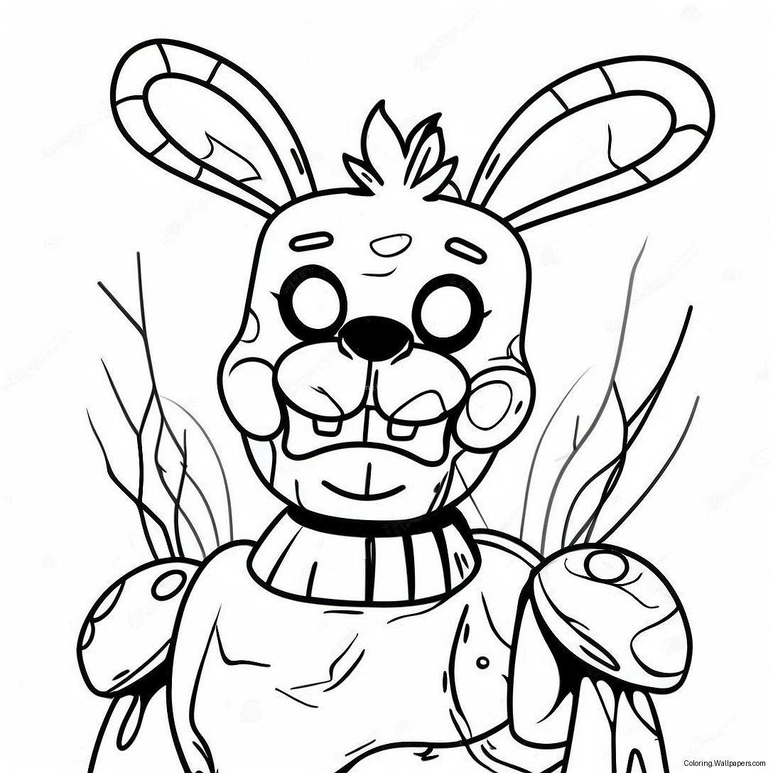 Página Para Colorir Do Springtrap Assustador Nas Sombras 15137