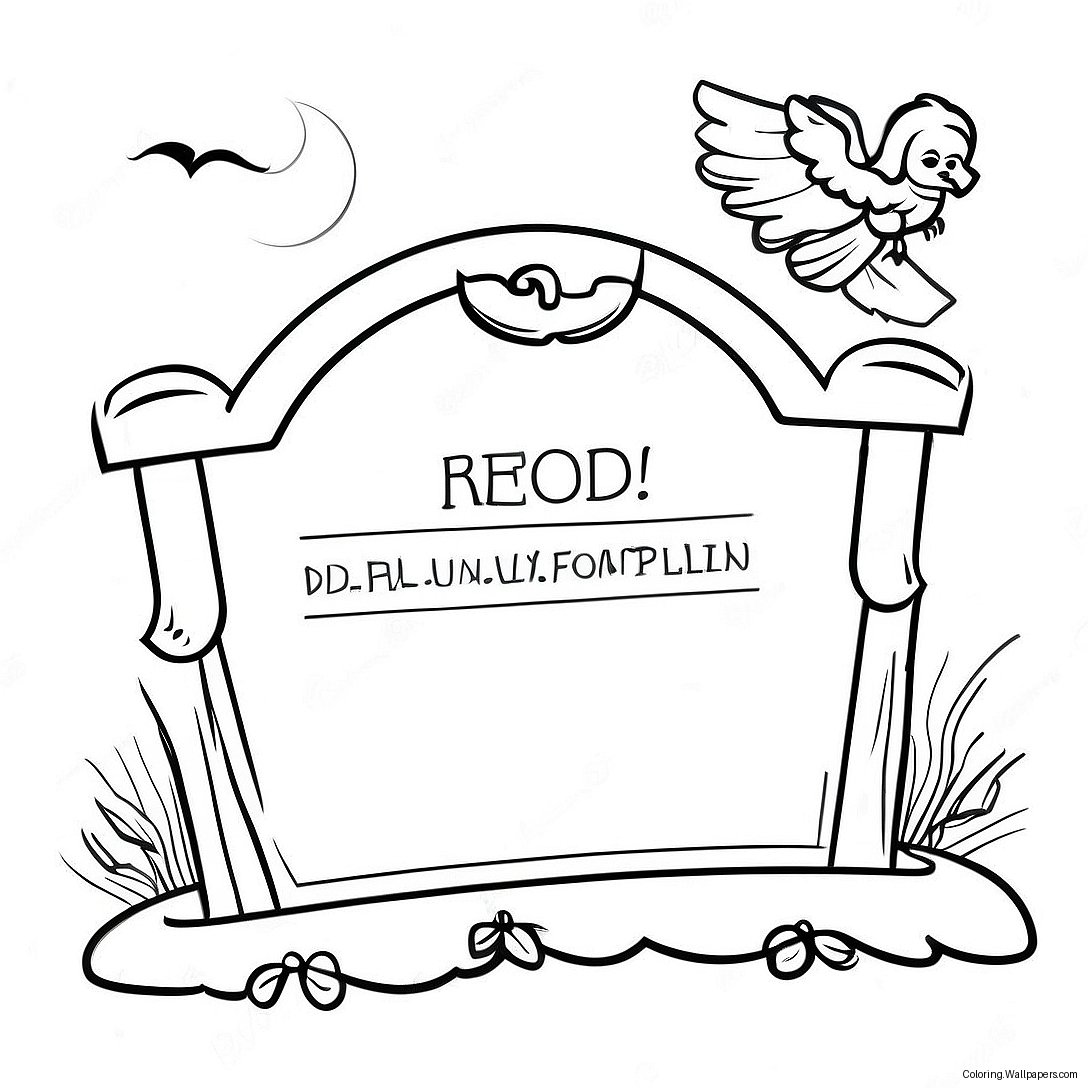 Pagini De Colorat Cu Piatra Funerară Înfricoșătoare 38889