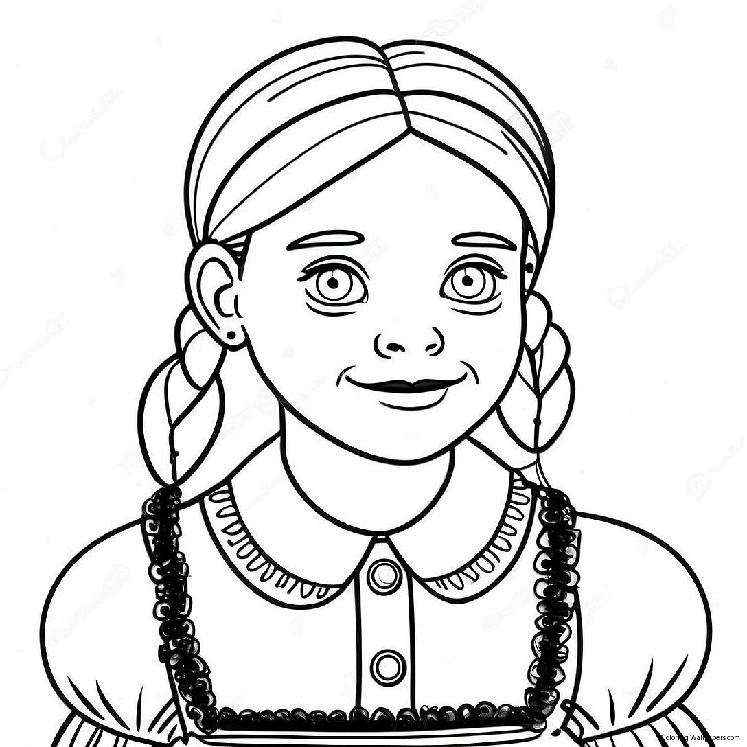 Creepy Wednesday Addams Coloring Page 8931