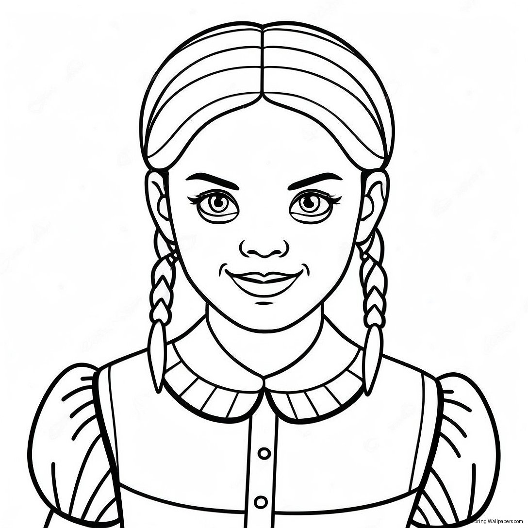 Creepy Wednesday Addams Coloring Page 8932