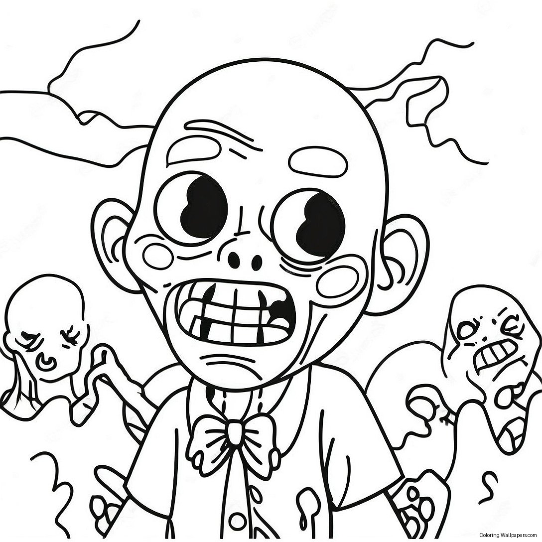 Creepy Zombie Among Us Coloring Page 40470