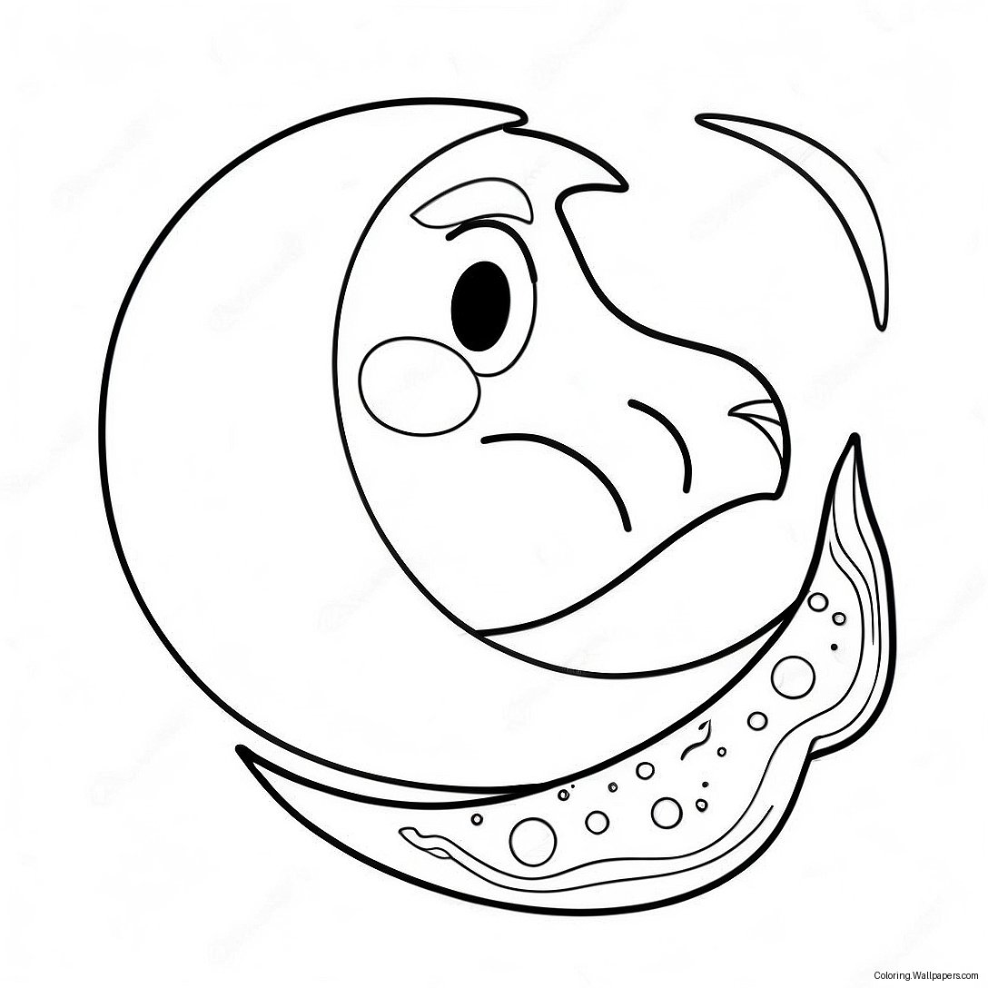 Crescent Moon Coloring Page 15400