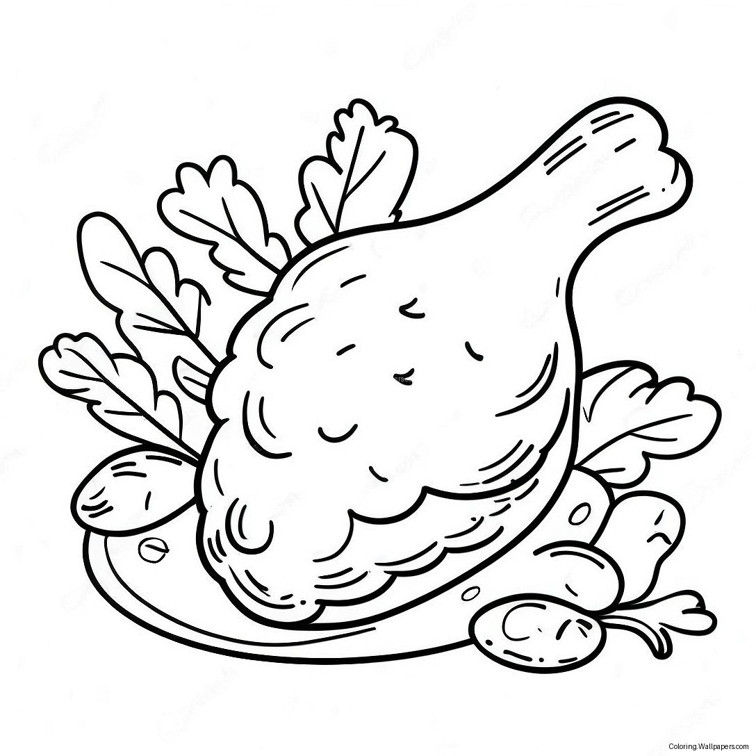 Page À Colorier Pilon De Poulet Frit Croustillant 35899