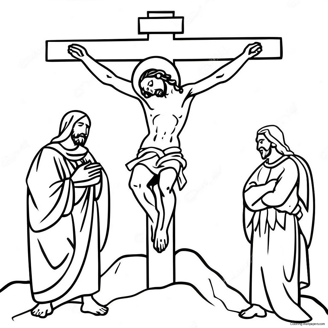 Crucifixion Scene Coloring Page 32373