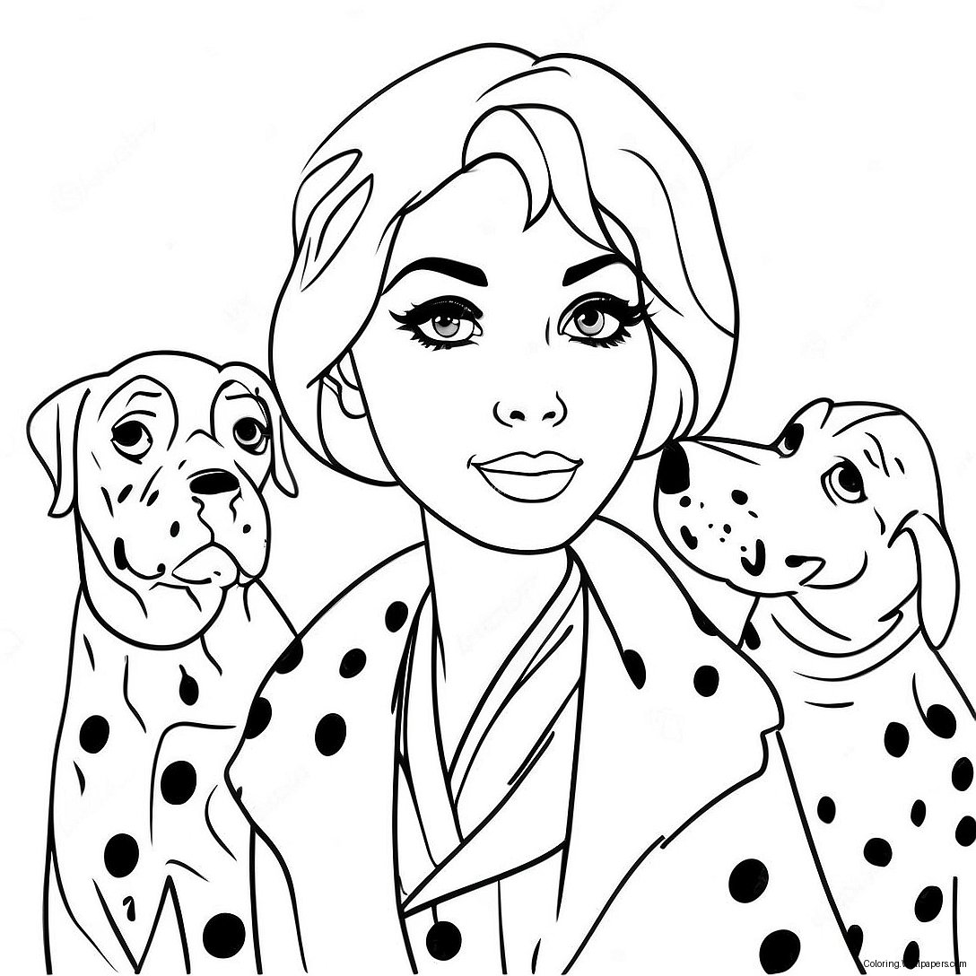 Página Para Colorir Da Cruella Deville Com Dálmatas 46262