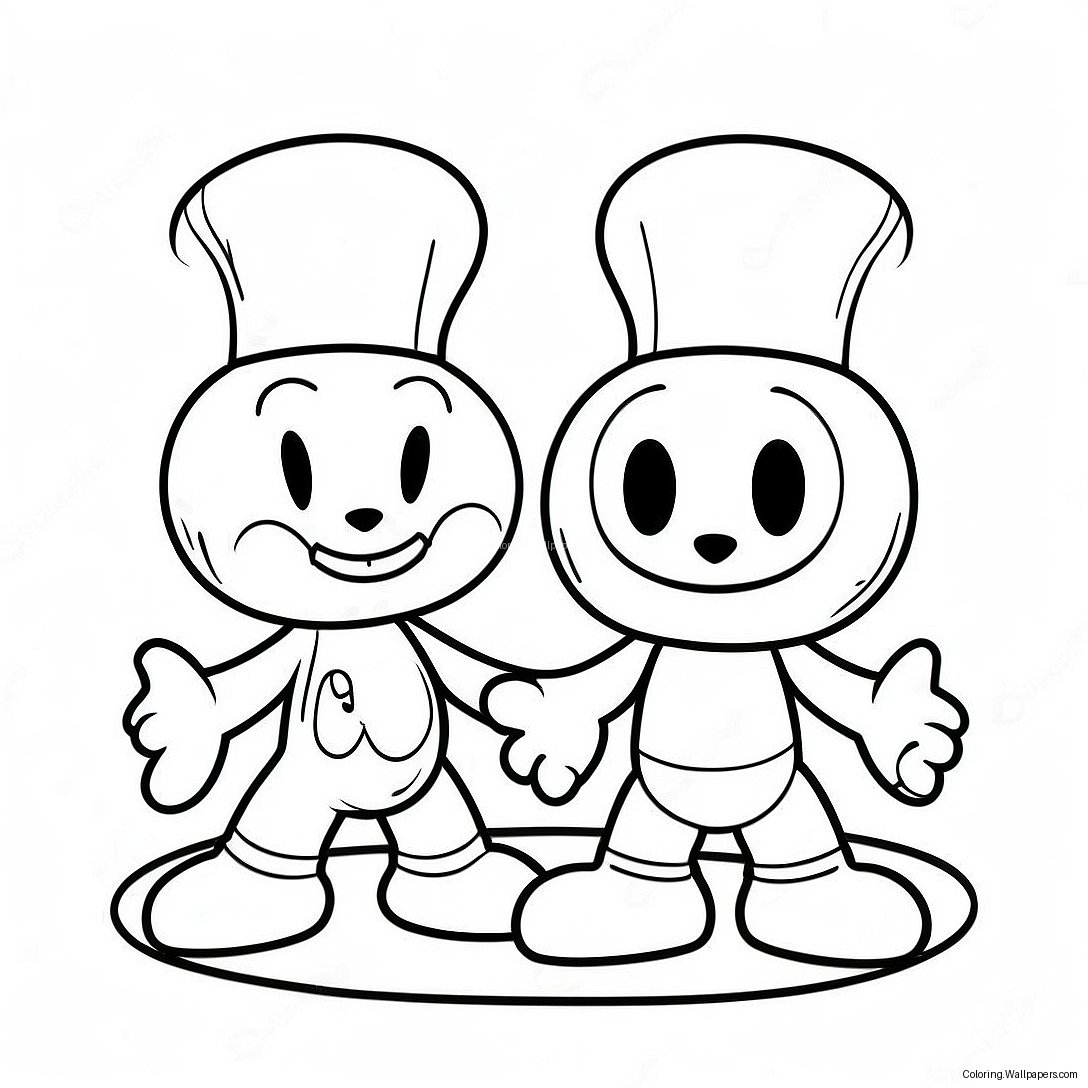 Cuphead And Mugman Adventure Coloring Page 719