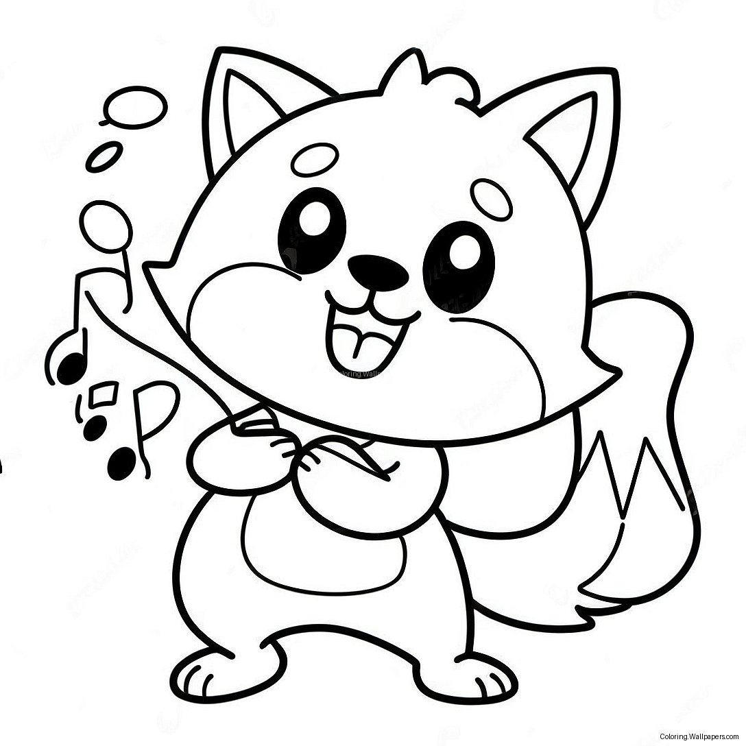 Pagina Da Colorare Aggretsuko Carina Che Canta 36889