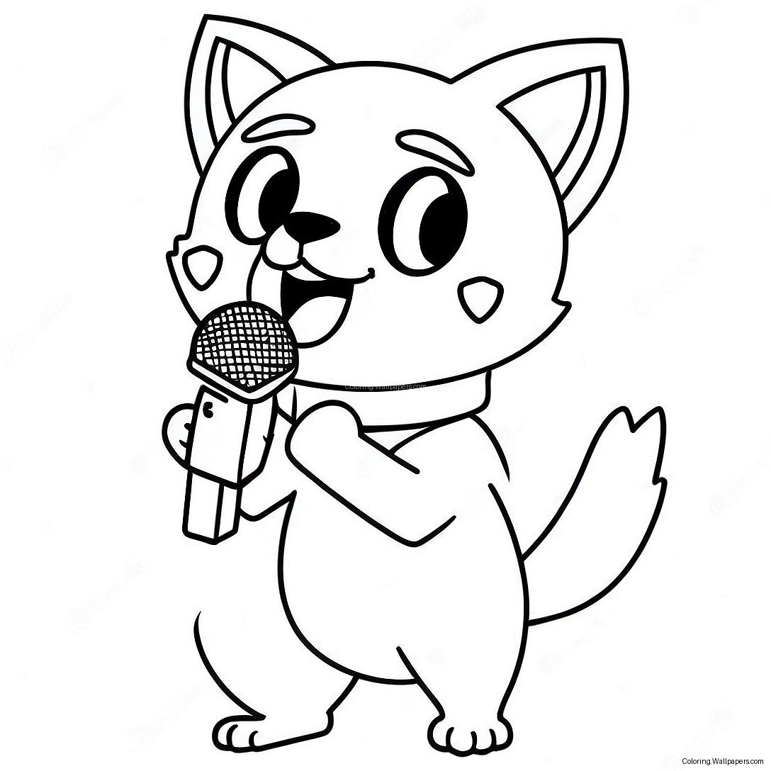 Pagina Da Colorare Aggretsuko Carina Che Canta 36891