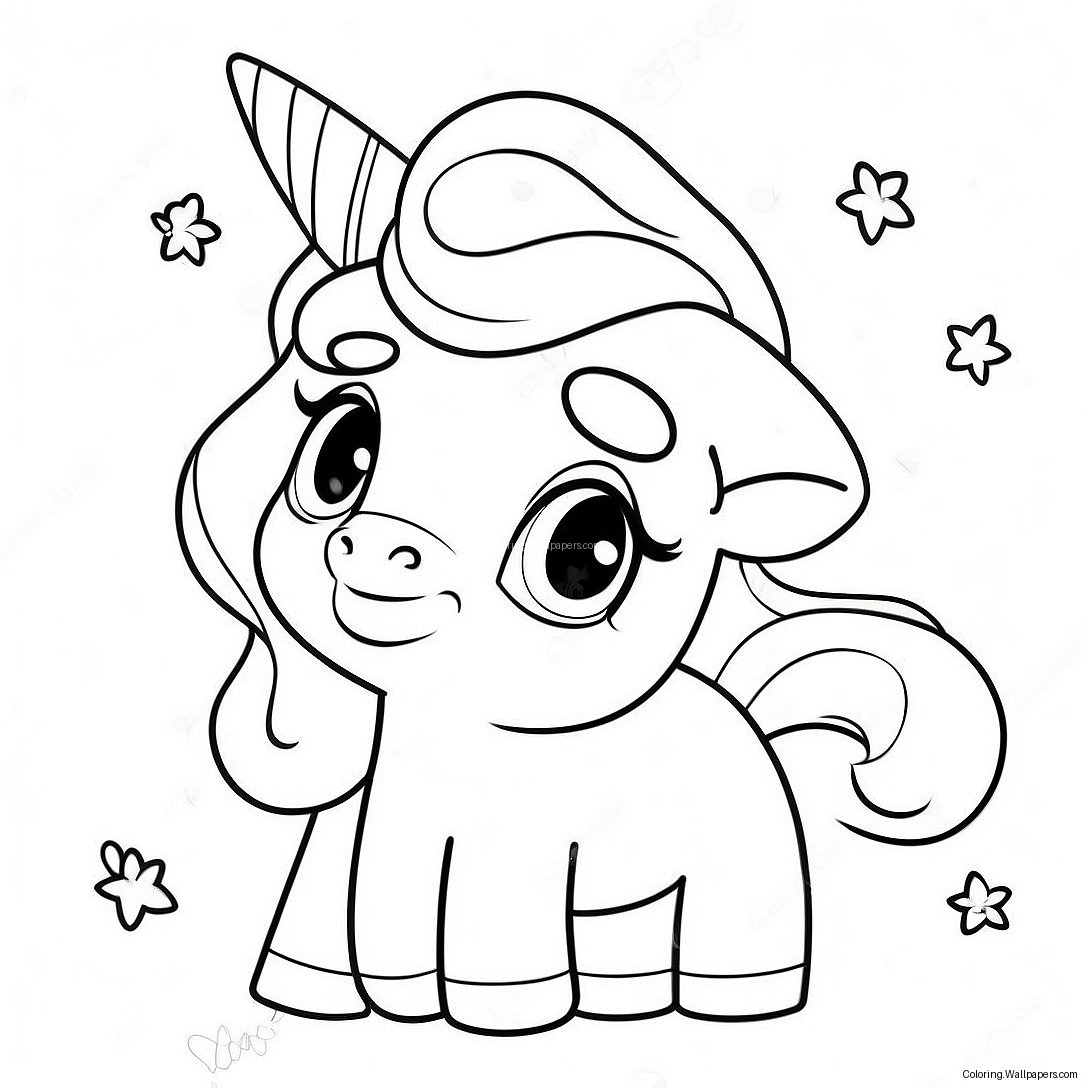 Cute Agnes With Unicorn Coloring Page (63964-50636)