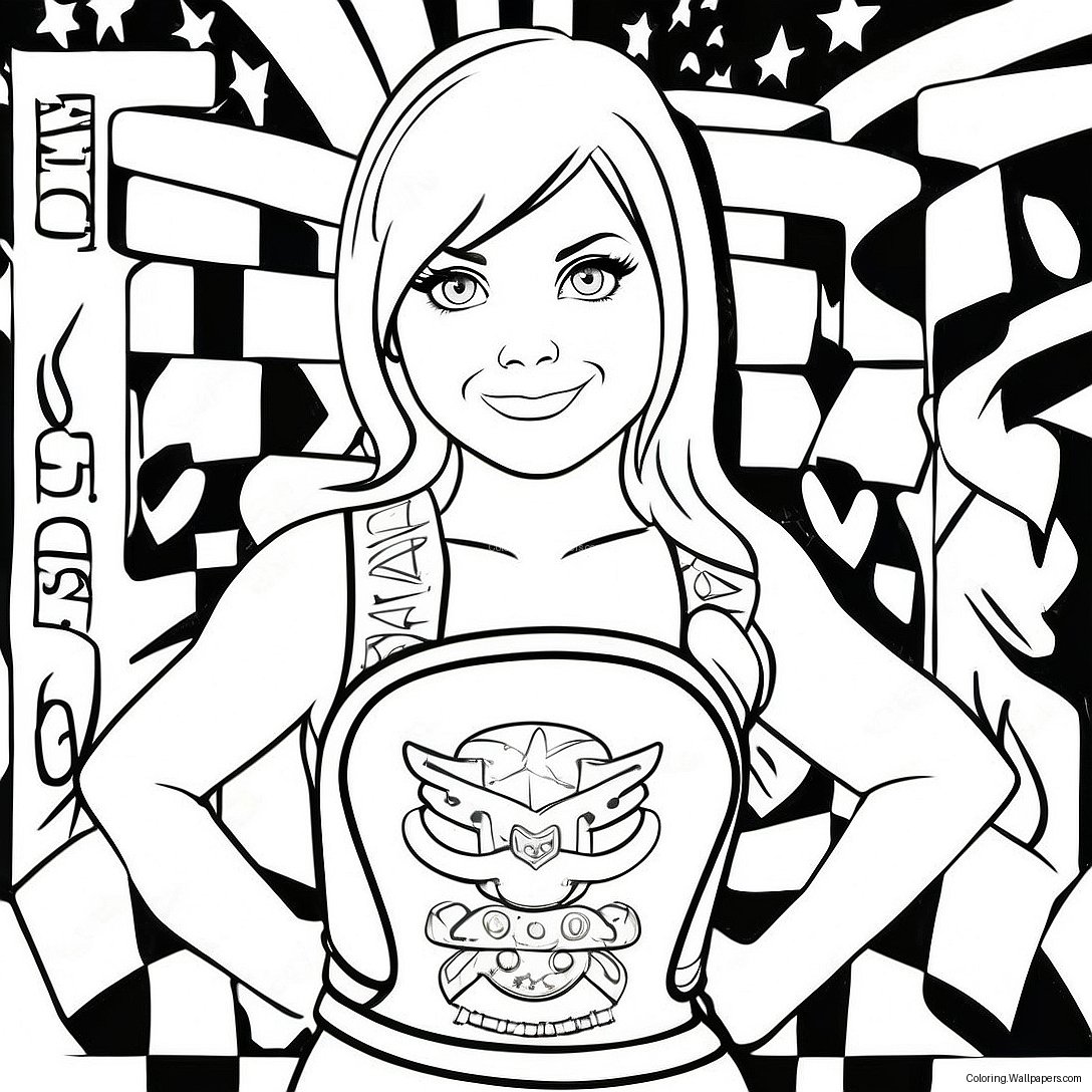 Página Para Colorear De La Linda Alexa Bliss Con Cinturón De Campeonato 56749