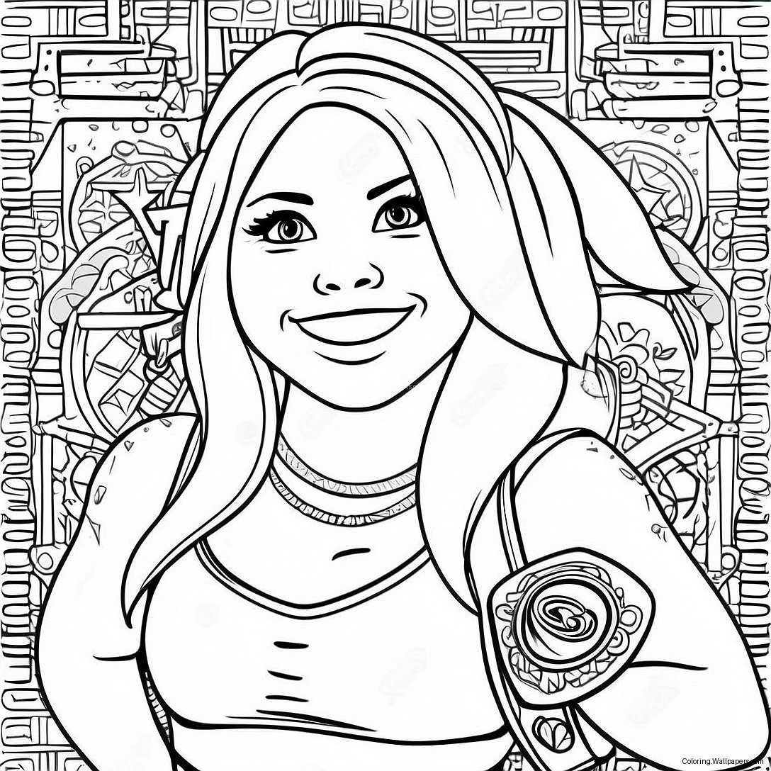 Cute Alexa Bliss With Championship Belt Coloring Page (71685-56752)