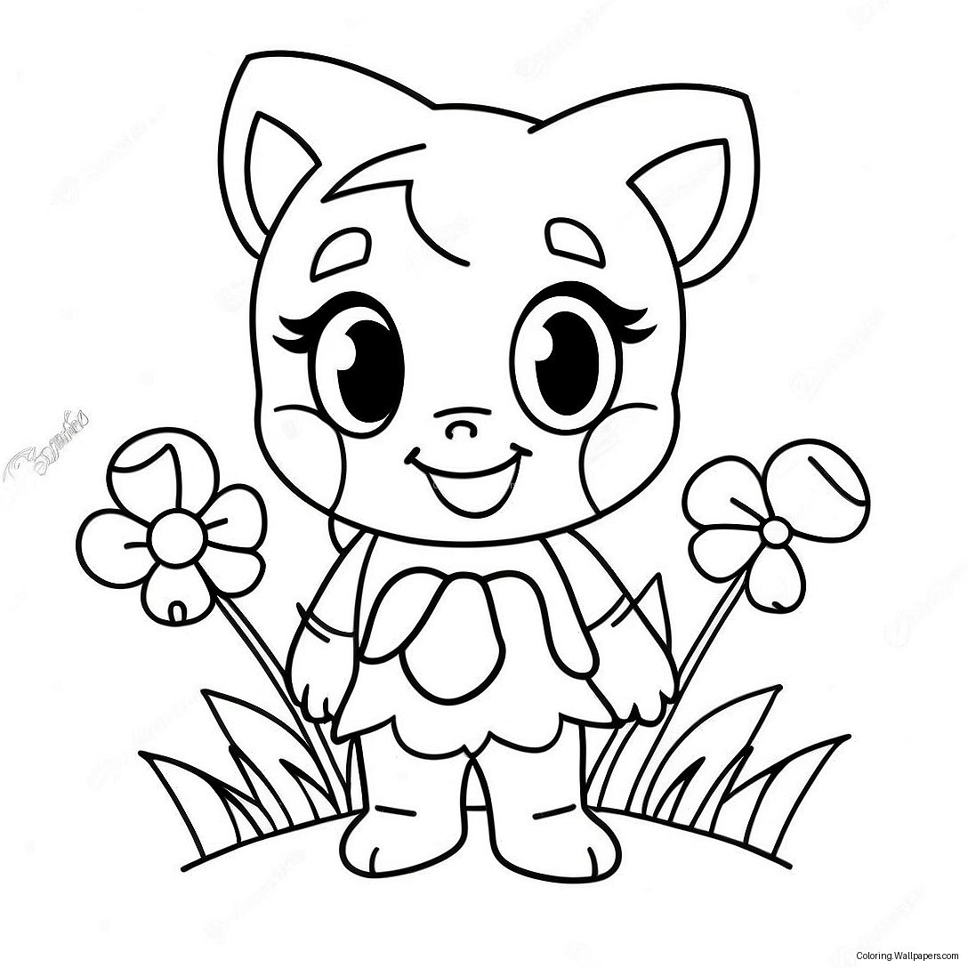 Página Para Colorear De Amy Rose Linda Con Flores 269